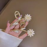 Daisy Flower Clip Sexy High-end Hairpin Female Shark Clip Plate