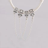Daisy Flower Safety Chain Stopper Beads for Charms Silver 925 Bracelets