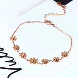 Daisy Beads Anklet Rose Stainless Steel Summer Beach(GA104)