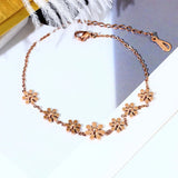 Daisy Beads Anklet Rose Stainless Steel Summer Beach(GA104)
