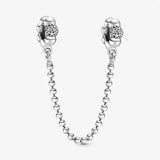 925 Silver Safety Chain with Moon Star Pendant DIY Bracelet