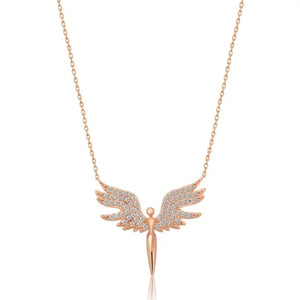 Daisy Silver Michael Angel Necklace 925 Sterling