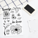 Daisy and Bee Cutting Dies & Silicone Stamps Set - DIY Scrapbook Card Making