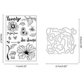 Daisy and Bee Cutting Dies & Silicone Stamps Set - DIY Scrapbook Card Making