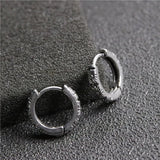 Men's Daisy Flower Huggie Hoop Earrings Stainless Steel
