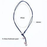 Daking Natural Pearl Necklace Leather Rope Choker Vintage Jewelry for Women