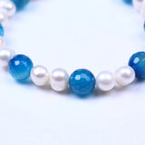 Freshwater Pearl Bracelet with Faceted Stone