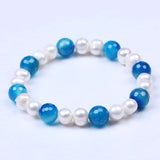 Freshwater Pearl Bracelet with Faceted Stone