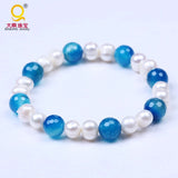 Freshwater Pearl Bracelet with Faceted Stone