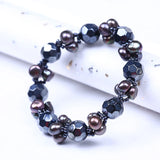 Brown Freshwater Pearl & Hematite Bead Bracelet