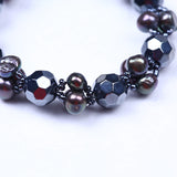 Brown Freshwater Pearl & Hematite Bead Bracelet