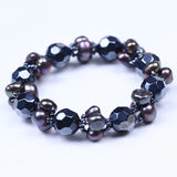 Brown Freshwater Pearl & Hematite Bead Bracelet