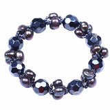 Brown Freshwater Pearl & Hematite Bead Bracelet