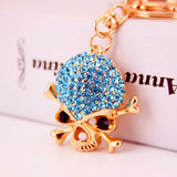 Punk Gothic Skeleton Skull Key Chains Crystal Bag Buckle Pendant K299