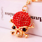 Punk Gothic Skeleton Skull Key Chains Crystal Bag Buckle Pendant K299