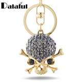 Punk Gothic Skeleton Skull Key Chains Crystal Bag Buckle Pendant K299