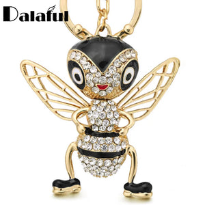 Crystal Bee Keychain Enamel Insects Key Ring for Women Bag Pendant K367
