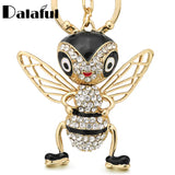 Crystal Bee Keychain Enamel Insects Key Ring for Women Bag Pendant K367