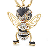 Crystal Bee Keychain Enamel Insects Key Ring for Women Bag Pendant K367