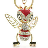 Crystal Bee Keychain Enamel Insects Key Ring for Women Bag Pendant K367