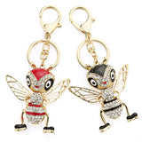 Crystal Bee Keychain Enamel Insects Key Ring for Women Bag Pendant K367