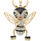 Crystal Bee Keychain Enamel Insects Key Ring for Women Bag Pendant K367