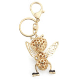 Crystal Bee Keychain Enamel Insects Key Ring for Women Bag Pendant K367