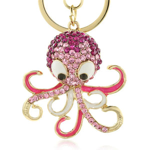 Octopus Keychain Keyring Crystal Ocean Animal Purse Handbag Bags Pendant