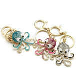 Octopus Keychain Keyring Crystal Ocean Animal Purse Handbag Bags Pendant