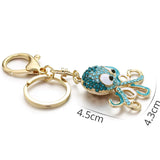 Octopus Keychain Keyring Crystal Ocean Animal Purse Handbag Bags Pendant