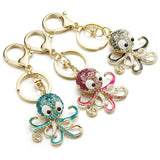 Octopus Keychain Keyring Crystal Ocean Animal Purse Handbag Bags Pendant