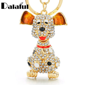 Dalmatian Dog Crystal HandBag Pendant Keyring Holder Women K309