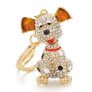 Dalmatian Dog Crystal HandBag Pendant Keyring Holder Women K309