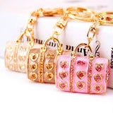 Enamel Crystal Heart HandBag Keychains Purse Bag Buckle Pendant K234