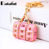 Enamel Crystal Heart HandBag Keychains Purse Bag Buckle Pendant K234