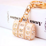 Enamel Crystal Heart HandBag Keychains Purse Bag Buckle Pendant K234