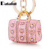 Enamel Crystal Heart HandBag Keychains Purse Bag Buckle Pendant K234