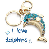 Lucky Dolphin Crystal Keychain Bag Buckle HandBag Pendant Women K228