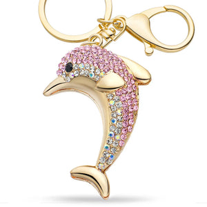 Lucky Dolphin Crystal Keychain Bag Buckle HandBag Pendant Women K228