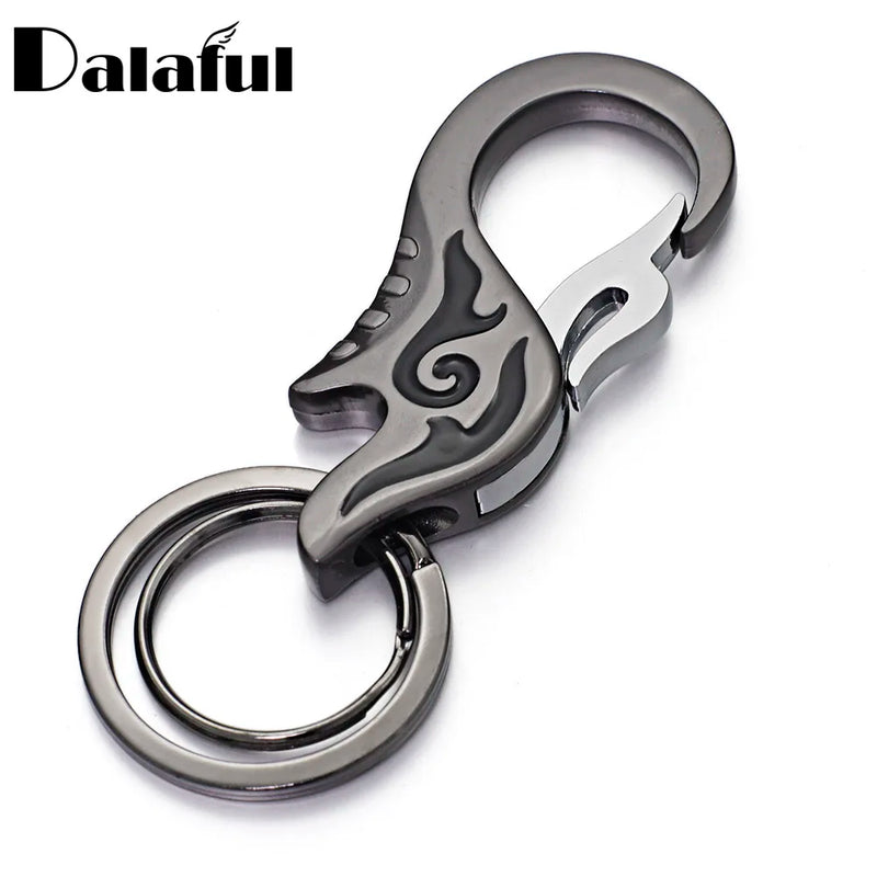 Metal Enamel Flame Key Chain Ring Holder Gift for Men and Women