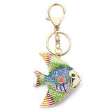 Enamel Crystal Goldfish Keychain Multicolour Key Holder Bag Pendant