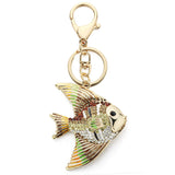 Enamel Crystal Goldfish Keychain Multicolour Key Holder Bag Pendant