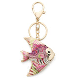 Enamel Crystal Goldfish Keychain Multicolour Key Holder Bag Pendant