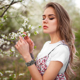 Dalmatian Stone Beaded Wrap Bracelet with Sparkling Crystal Beads