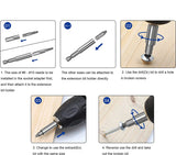 Damaged Screw Extractor Kit with Magnetic Extension Bit Holder