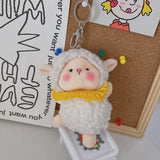 Ballet Animals Keychains Dancing Cat Plush Toy Keychains Cartoon Car Keyring