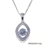 Moving CZ Stone Marquise Pendant Necklace 925 Silver Jewelry
