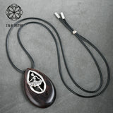 Dancing Girl Pendant Necklace Sandalwood Jewelry Women Hollow Decoration