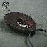 Dancing Girl Pendant Necklace Sandalwood Jewelry Women Hollow Decoration