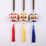DIY Dancing Lion Embroidery Necklace for Women